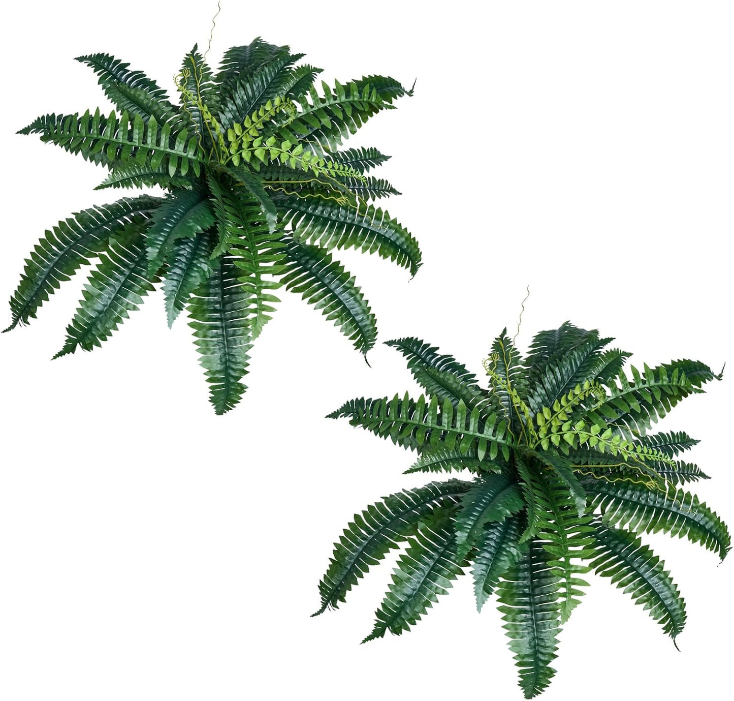 VEVOR Artificial Ferns 2 Pcs, 47 Inch Large Artificial Boston Ferns Plants, Faux Fern with 50 Branches, Artificial Plants Large for Outdoors/Indoor Home, Office,Garden (Flowerpot Unincluded)