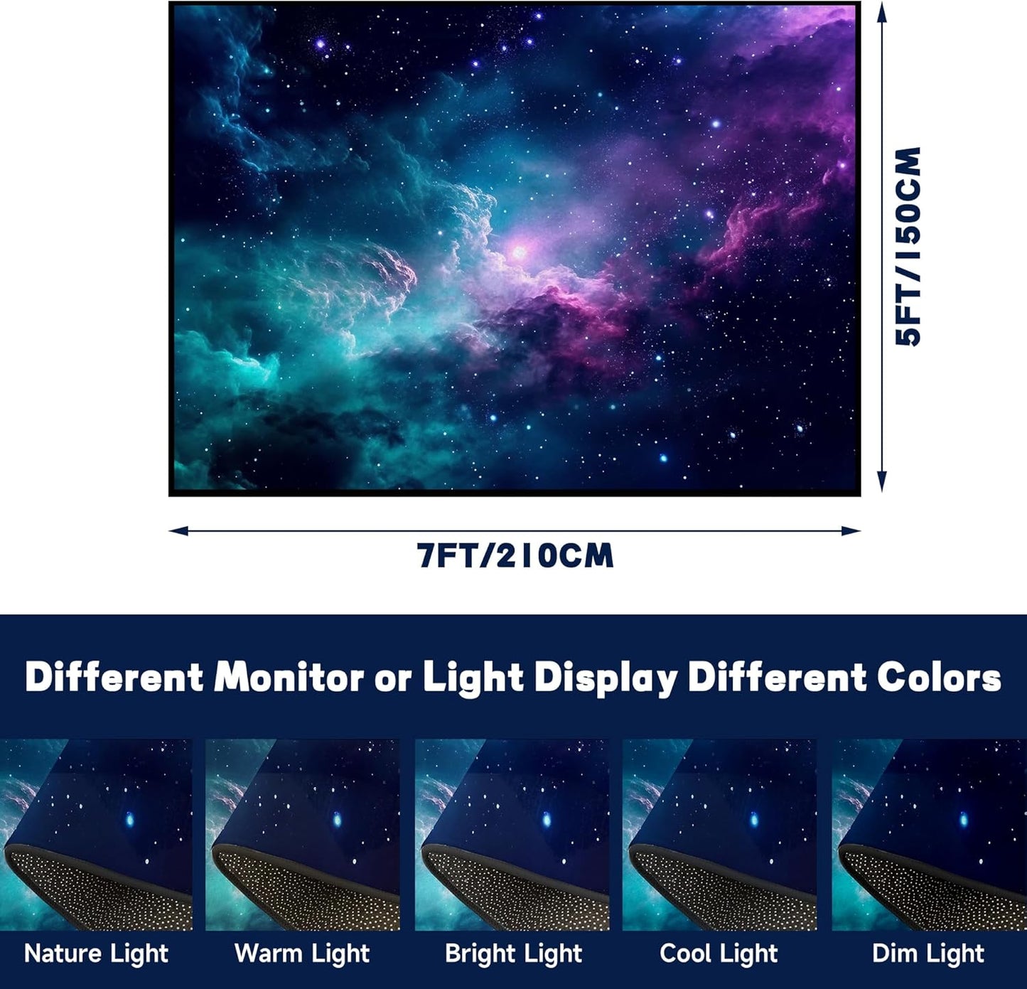 5' X 7' Galaxy Area Rug Dark Blue Starry Sky Carpets for Kids Bedroom Living Room Glitter Outer Space Throw Rugs Floor Mat