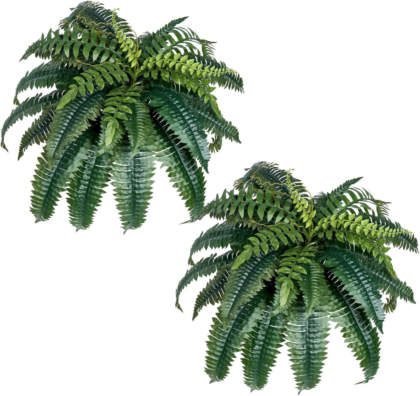 VEVOR Artificial Ferns 2 Pcs, 47 Inch Large Artificial Boston Ferns Plants, Faux Fern with 50 Branches, Artificial Plants Large for Outdoors/Indoor Home, Office,Garden (Flowerpot Unincluded)